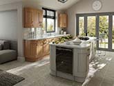 Windsor Shaker Oak and Painted Stone Fitted Kitchen Design